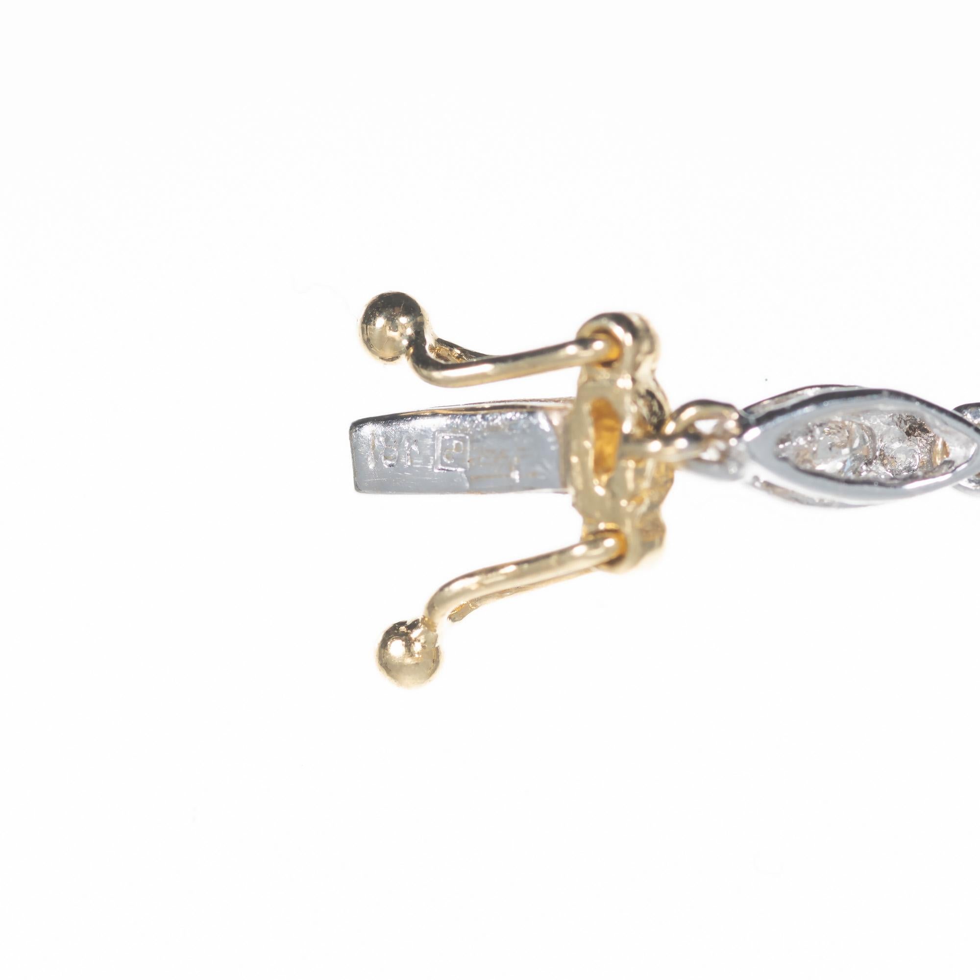 2.00 Carat Diamond Two Tone Gold Necklace Bracelet Set For Sale 3