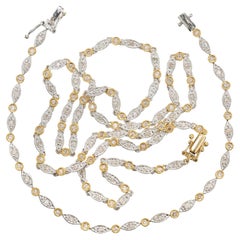 2.00 Carat Diamond Two Tone Gold Necklace Bracelet Set