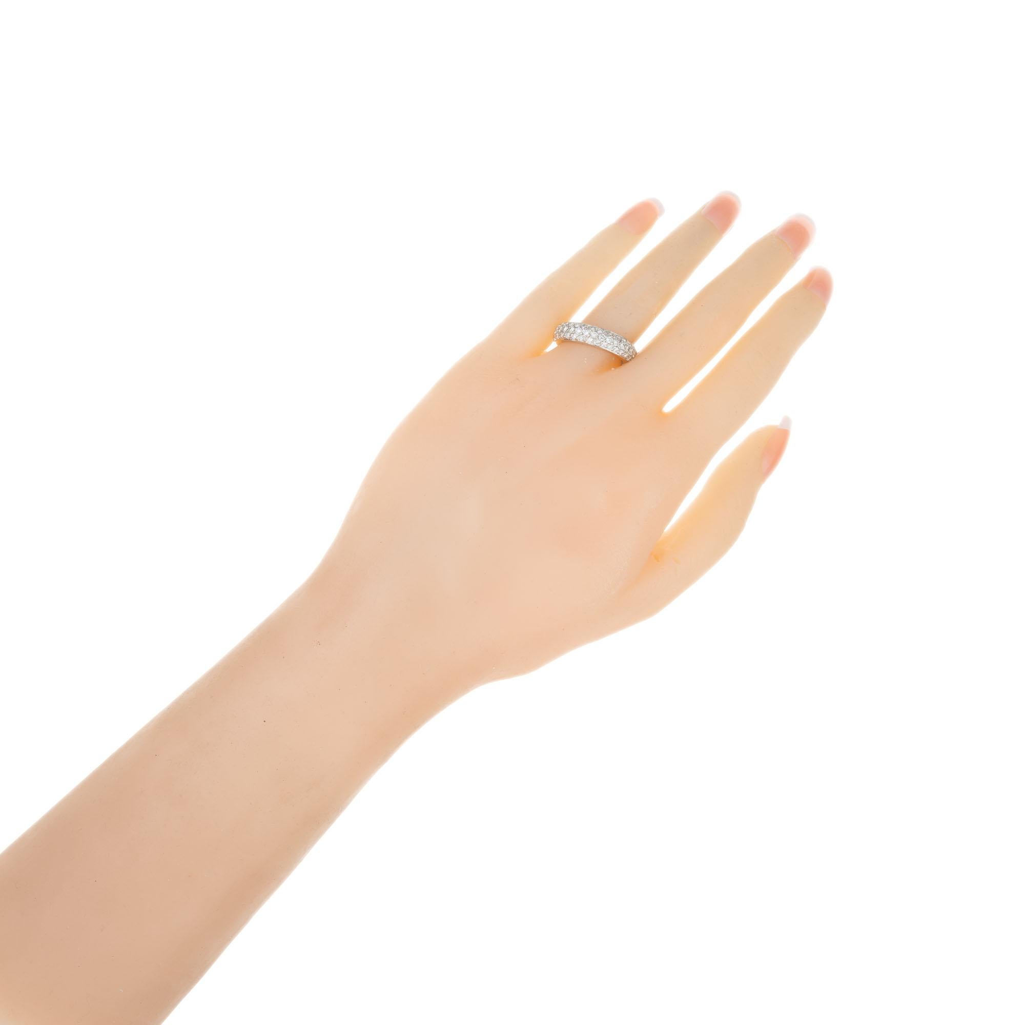 2,00 Karat Diamant Weißgold Dreireihiger Ewigkeitsring im Zustand „Gut“ im Angebot in Stamford, CT