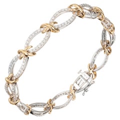 2.00 Carat Diamond “XO” Style White Yellow Gold Bracelet