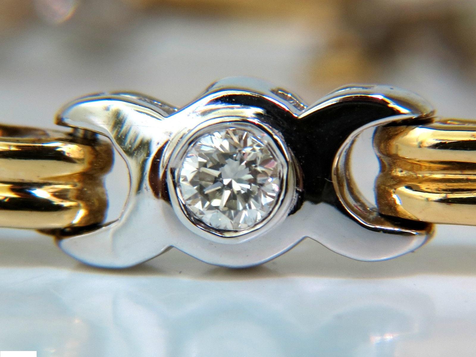 2.00 Carat Diamonds Bezel Bracelet Full Cuts G/VS2 Two-Tone 14 Karat In New Condition For Sale In New York, NY