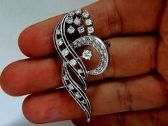 2.00 Carat Diamonds Cluster Brooch Pendant Pin Platinum Estate Cluster Cocktail