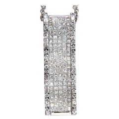 2.00 Carat Diamonds Long Zen Mod Pendant 18 Karat Invisible Set