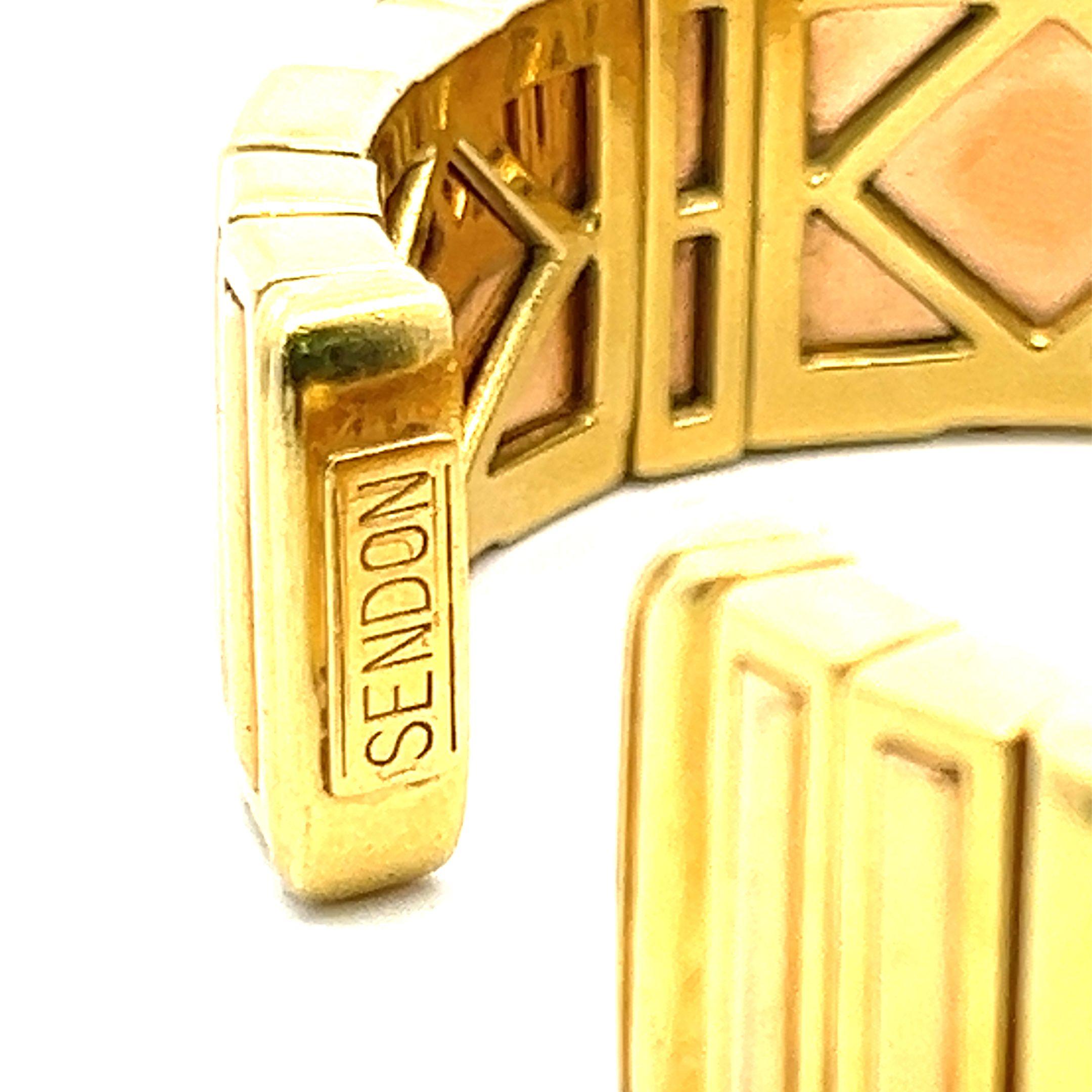 2,00 Karat Smaragdschliff Diamant 18 Karat zweifarbiges Gold Manschettenarmband im Angebot 4