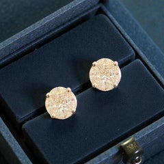 2.00 Carat F/VS1 Marquise & Princess Diamond Stud Earrings in 18K White Gold