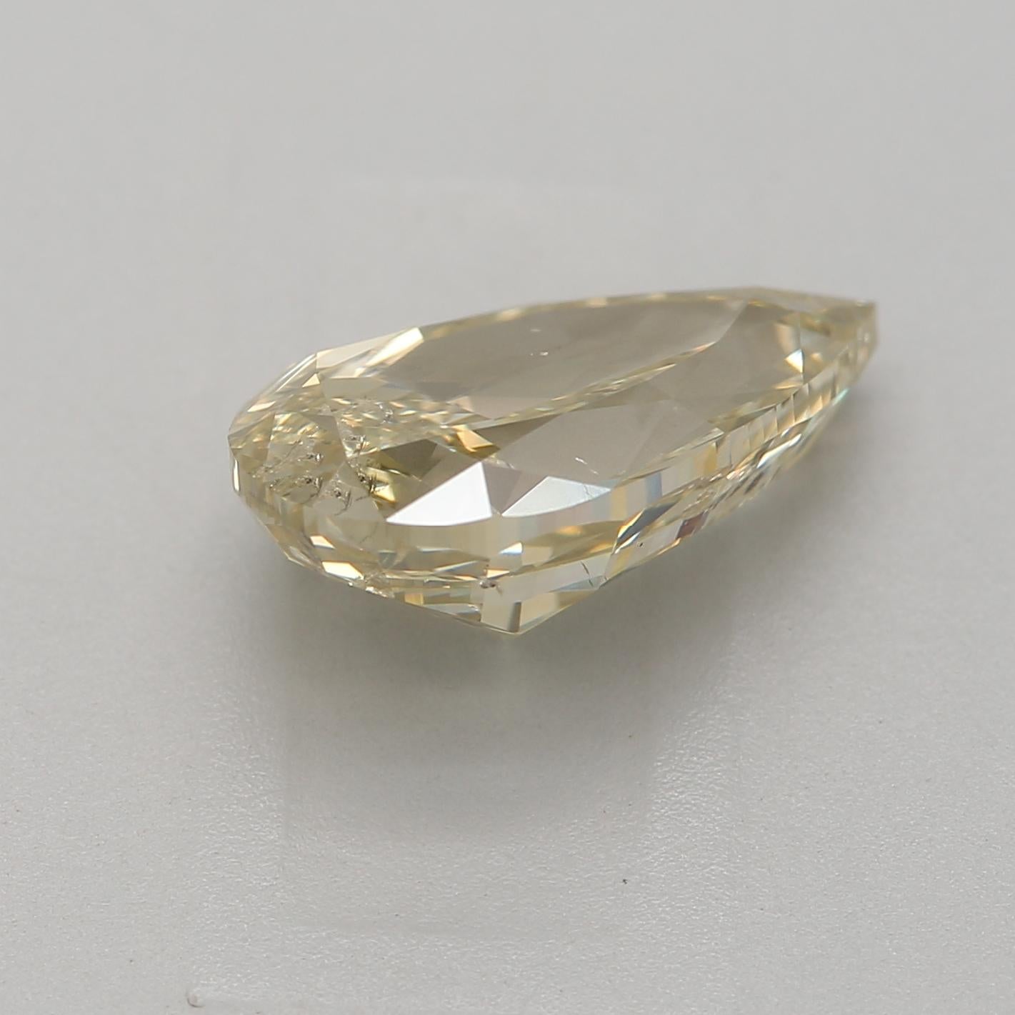 2.00 carat fancy brownish greenish yellow pear shape diamond GIA certified In New Condition For Sale In Kowloon, HK
