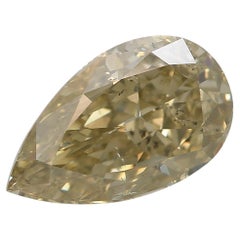 2.00 carat fancy brownish greenish yellow pear shape diamond GIA certified