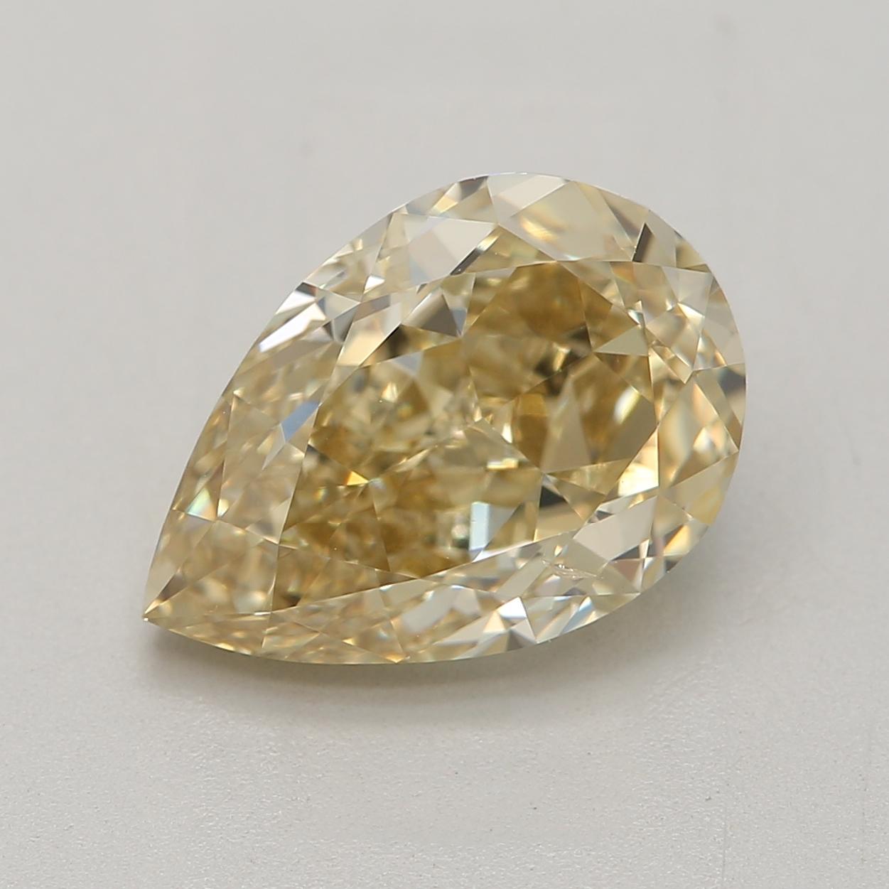 Women's or Men's 2.00-CARAT, FANCY BROWNISH YELLOW -, Pear, SI1-CLARITY, GIA , SKU-7476 For Sale