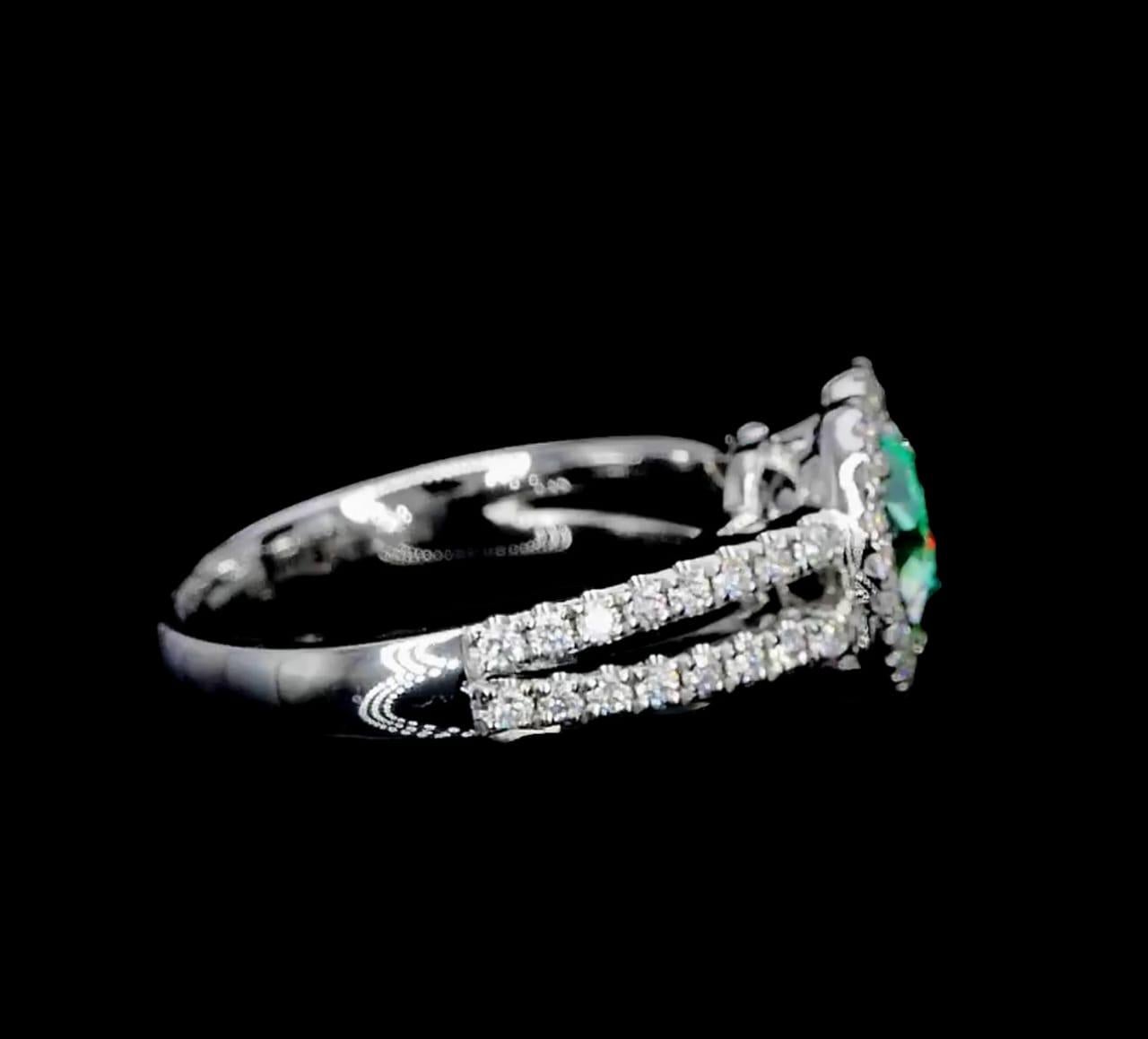 Heart Cut 2.00 Carat Fancy Intense Green Diamond Ring VS Clarity AGL Certified For Sale