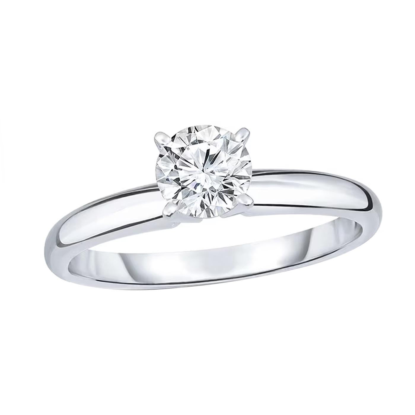 Ask for her hand with the exquisite look of this sparkling GIA-certified diamond solitaire Tiffany-style engagement ring. Crafted in 14K white gold, this singular design showcases a spectacular 2.00 ct. GIA Certified diamond solitaire - boasting a