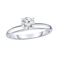 2.00 Carat GIA Natural Solitaire Tiffany Style Round Diamond Ring 14k White Gold