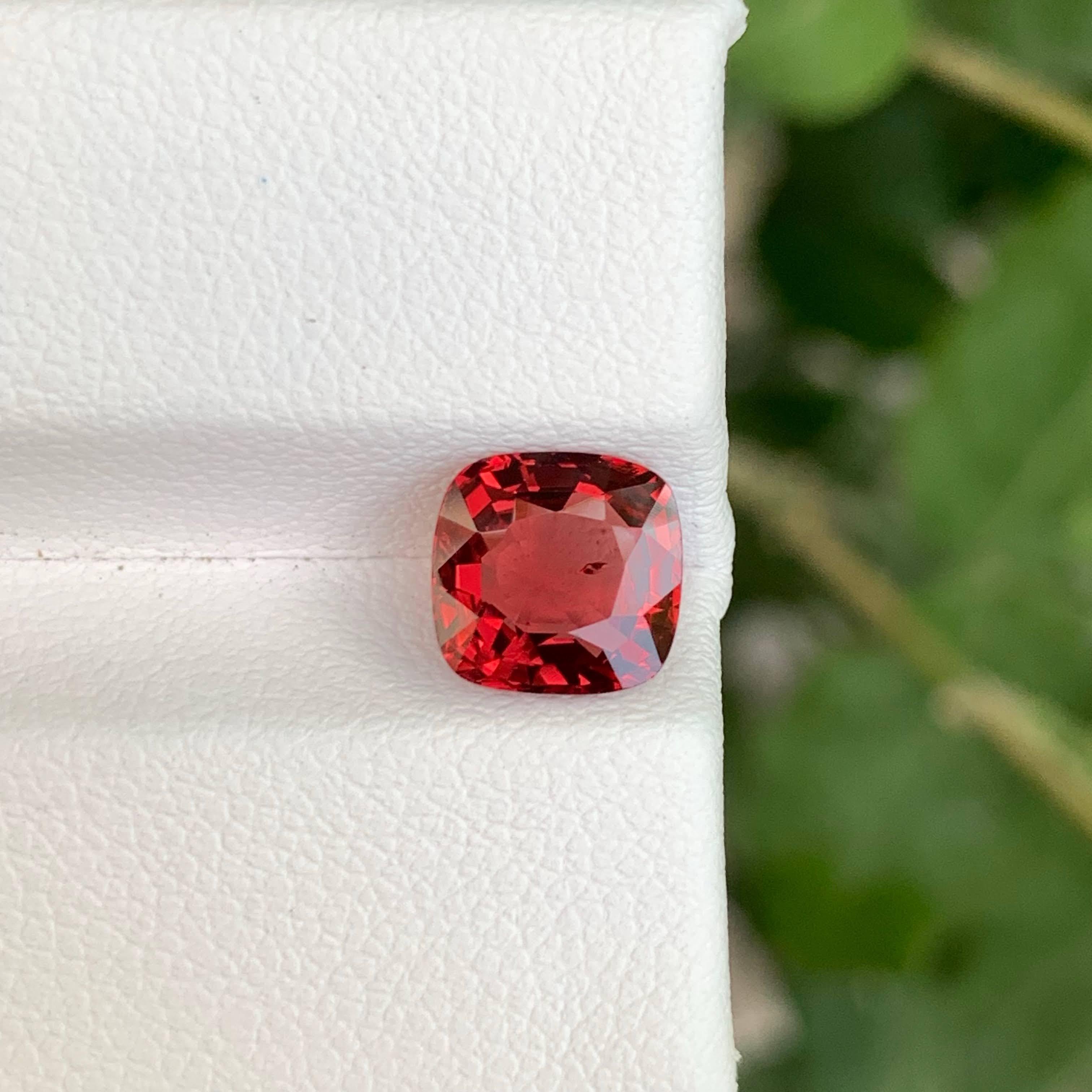 Modern 2.00 Carat Gorgeous Orange Red Spinel Loose Stone Cushion Cut form Burma For Sale
