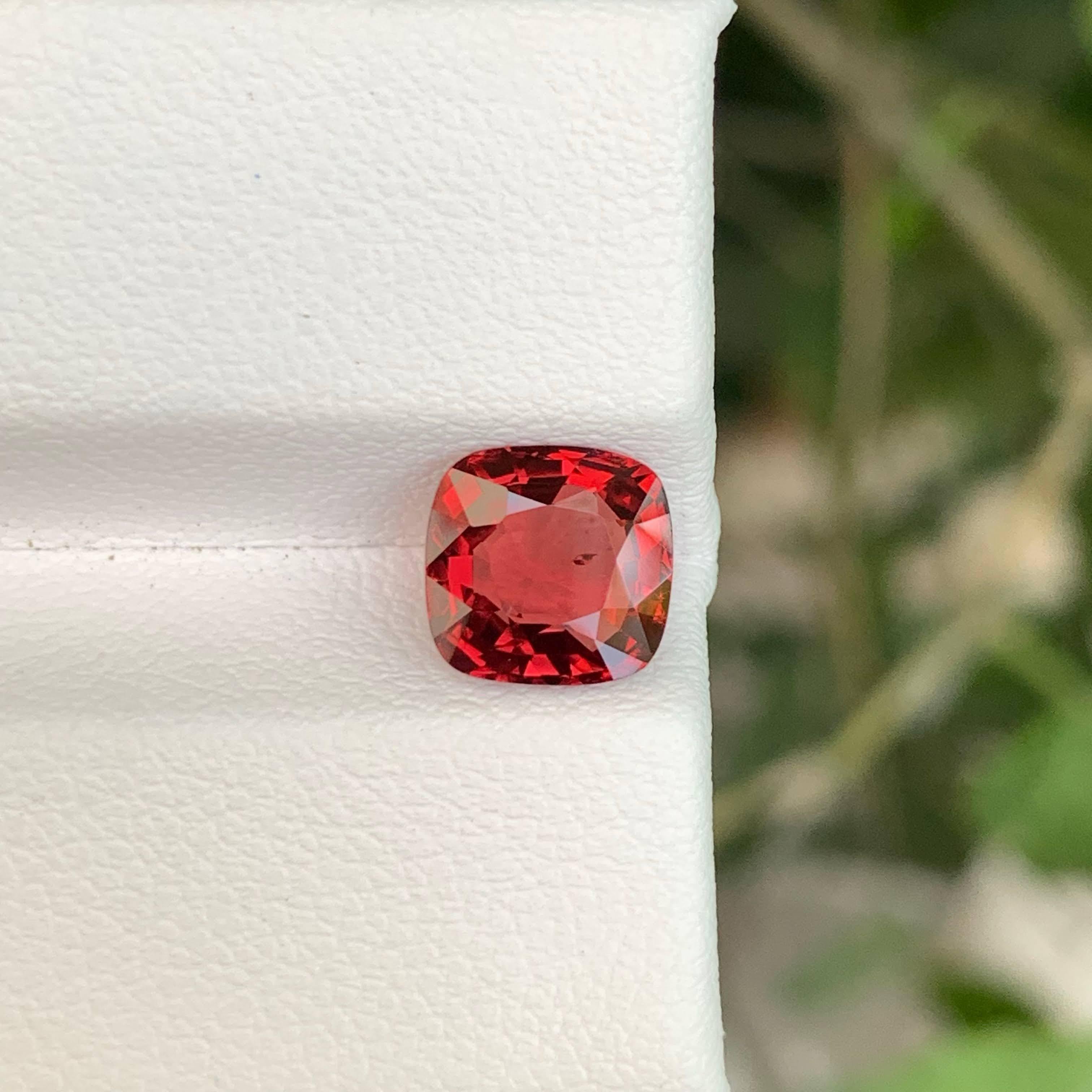 Women's or Men's 2.00 Carat Gorgeous Orange Red Spinel Loose Stone Cushion Cut form Burma For Sale
