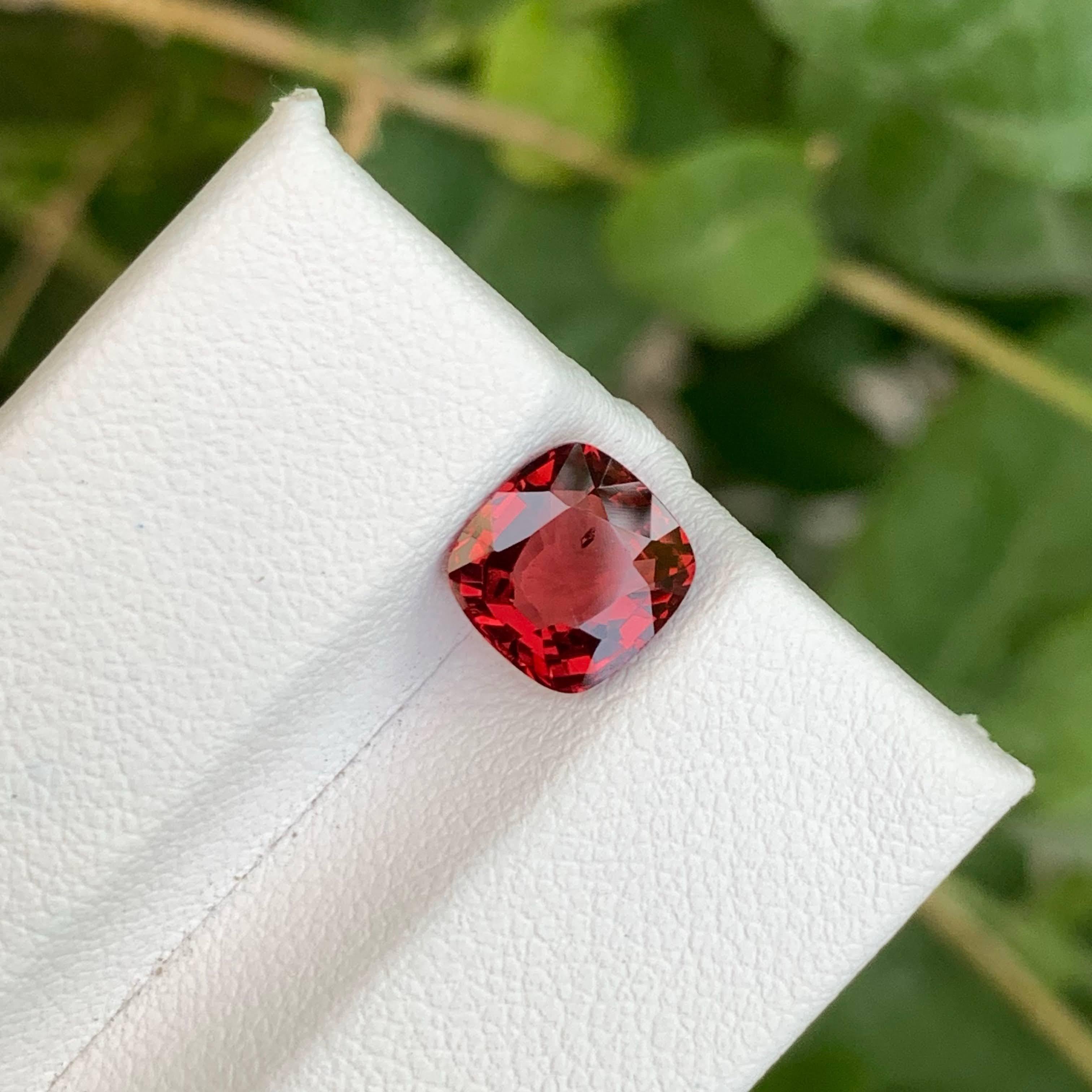 2.00 Carat Gorgeous Orange Red Spinel Loose Stone Cushion Cut form Burma For Sale 1