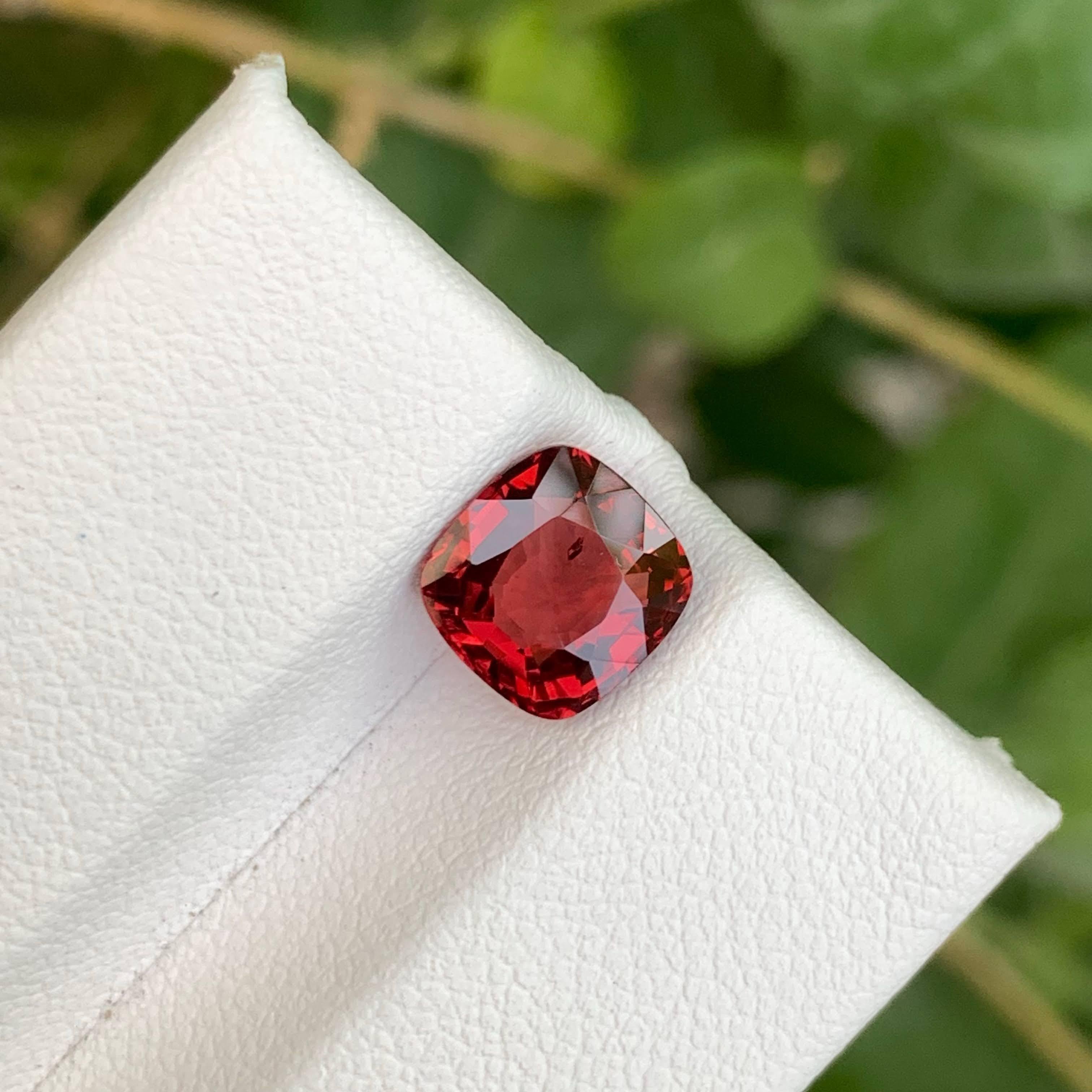 2.00 Carat Gorgeous Orange Red Spinel Loose Stone Cushion Cut form Burma For Sale 2