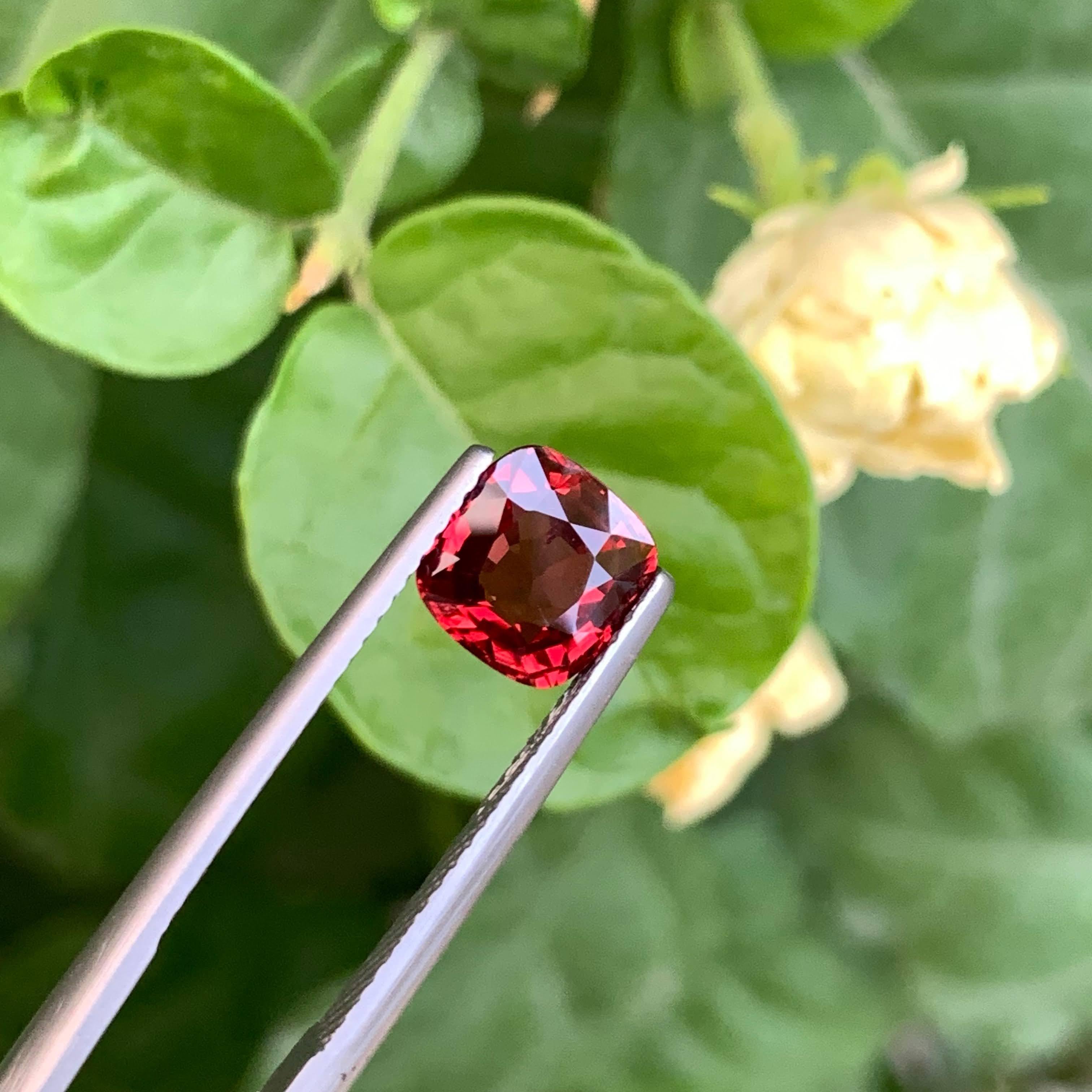 2.00 Carat Gorgeous Orange Red Spinel Loose Stone Cushion Cut form Burma For Sale 3