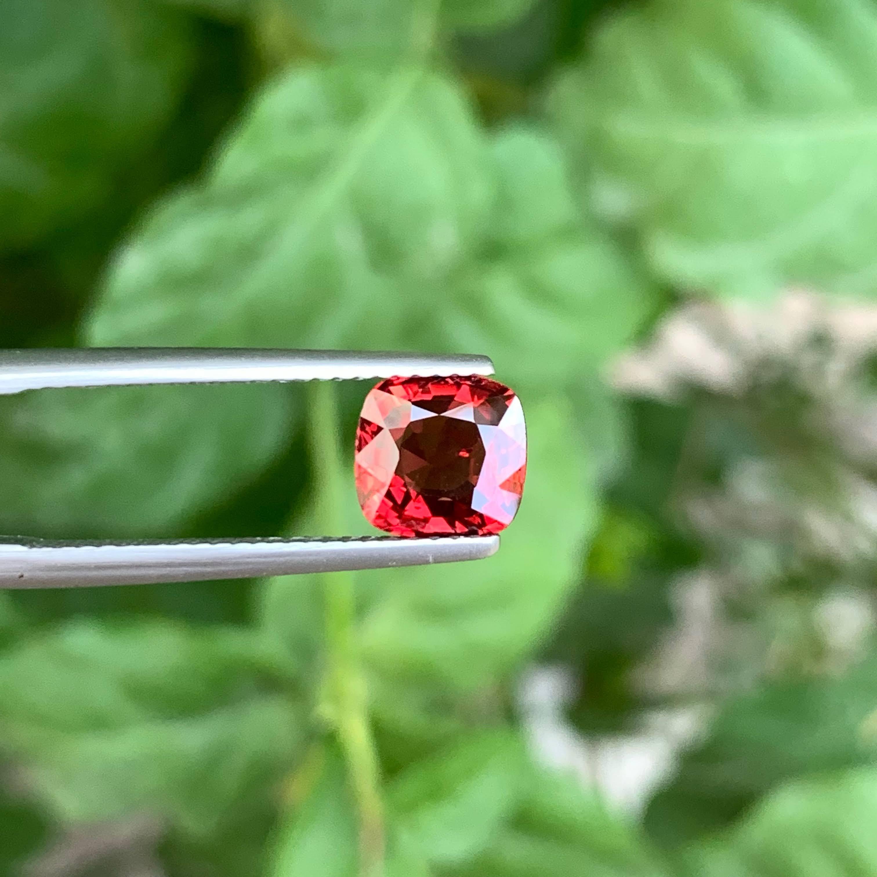2.00 Carat Gorgeous Orange Red Spinel Loose Stone Cushion Cut form Burma For Sale 4