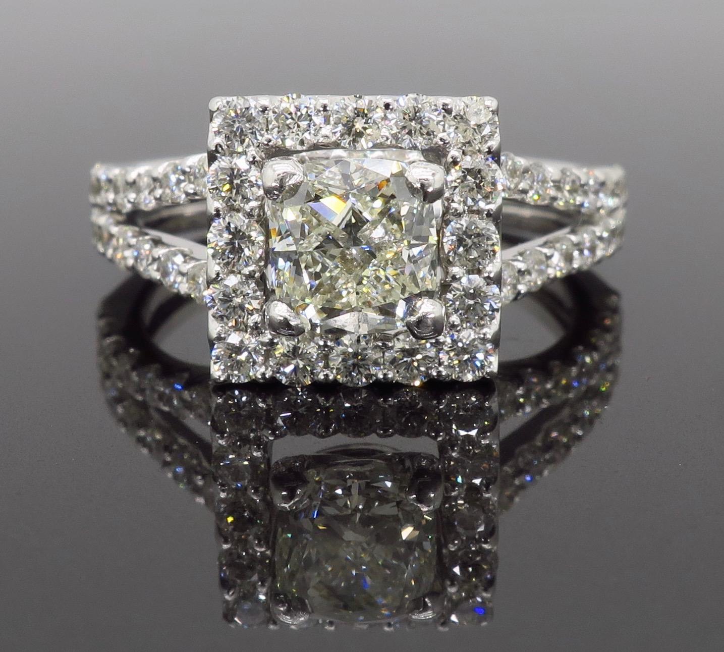 Cushion Cut 2.00 Carat Halo Diamond Engagement Ring