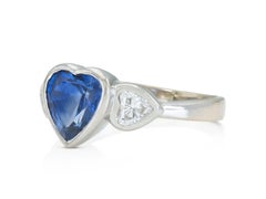 2.00 Carat Heart-Shaped Ceylon Sapphire Ring with Diamonds