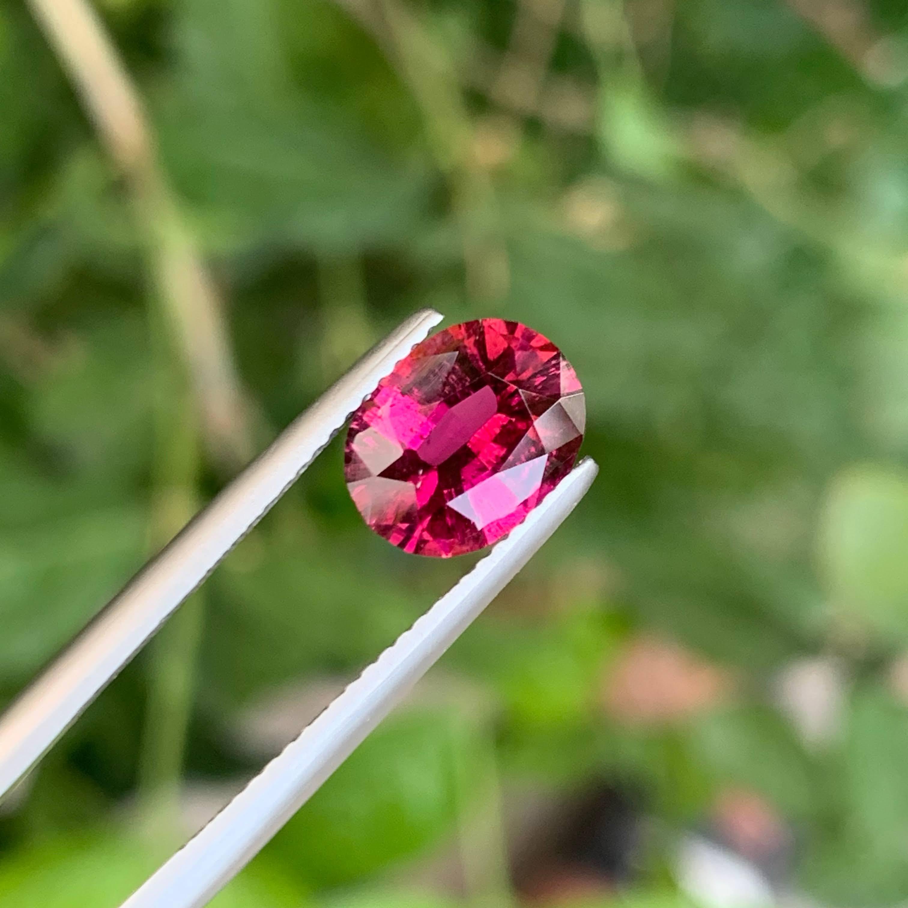 2.00 Carat Loose Rubelite Tourmaline Stone Oval Cut Afghan Gemstone For Sale 2