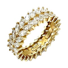 2.00 Carat Marquise Double Row Diamond and Yellow Gold Band