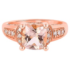 2.00 Carat Morganite and Diamond Ring in 18 Karat Rose Gold