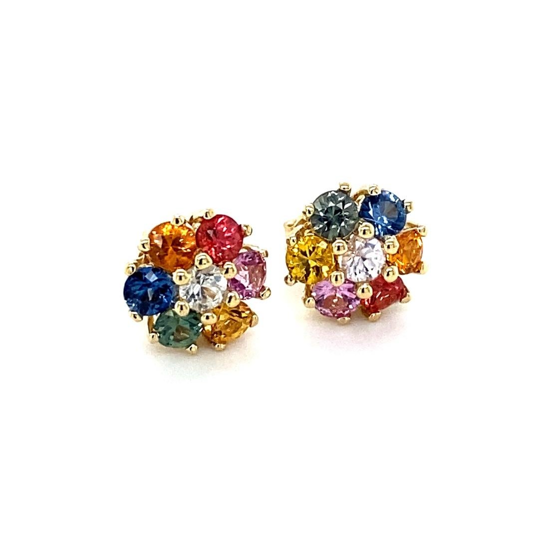 claire's rainbow flower earrings