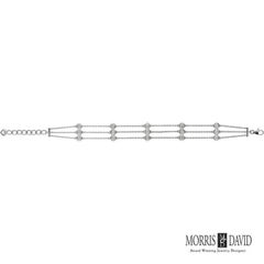 2.00 Carat Natural 3 Rows Diamond Bracelet G SI 14k White Gold