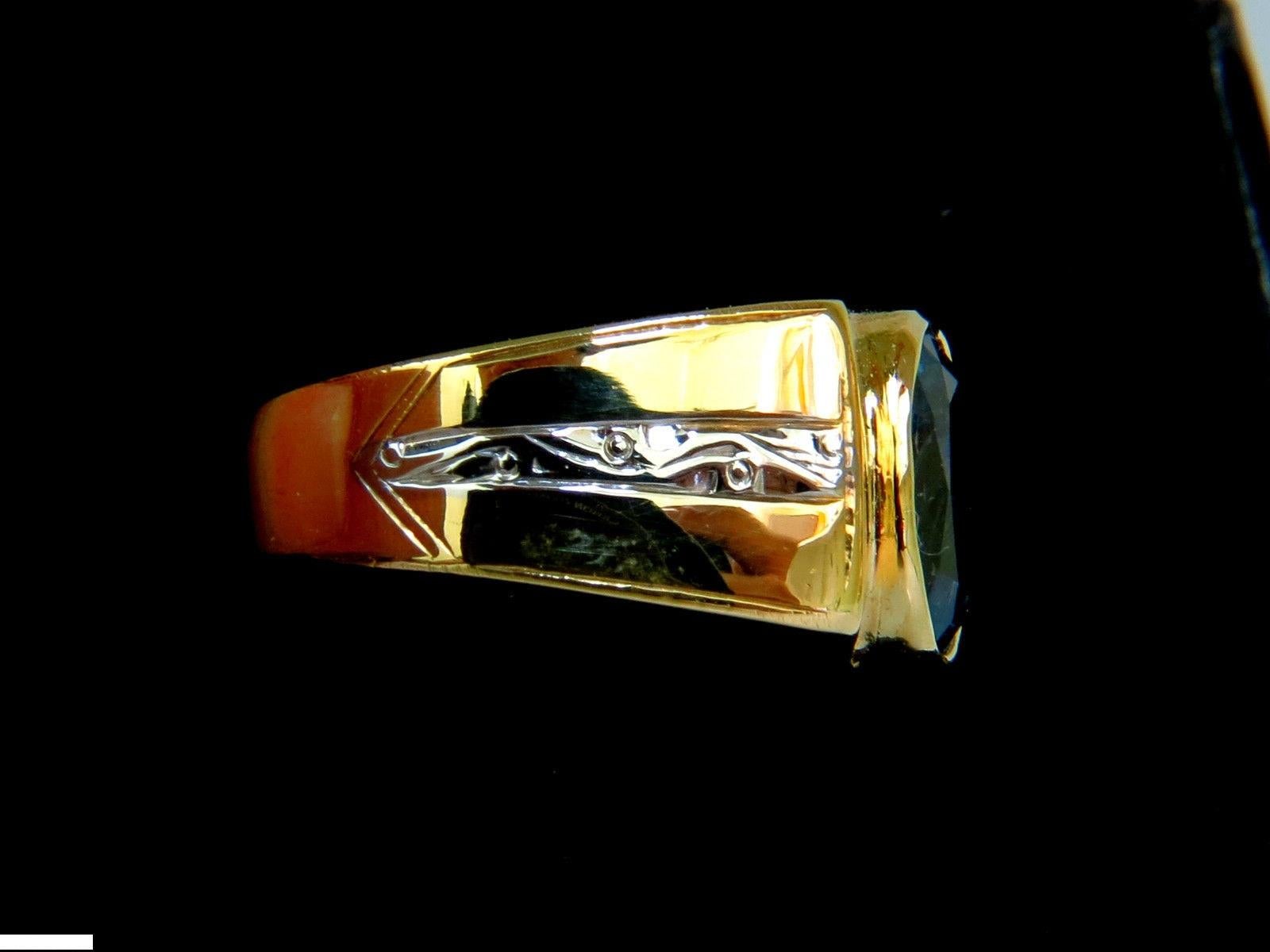 2.00 Carat Natural Aquamarine Diamond Ring Solitaire Deco 14 Karat 1