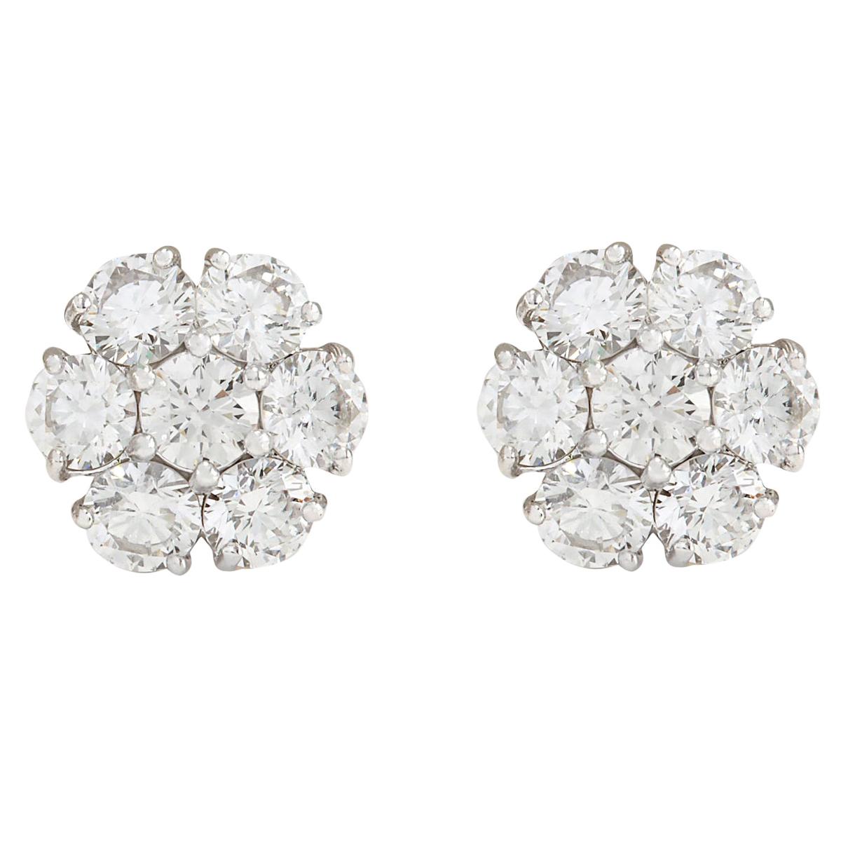 2.00 Carat Natural Diamond 18 Karat White Gold Earrings For Sale