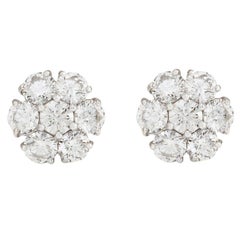 2.00 Carat Natural Diamond 18 Karat White Gold Earrings