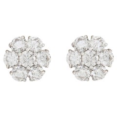 Diamond Stud Earrings In 14 Karat White Gold Diamond Stud Earrings In 14 Karat White Gold