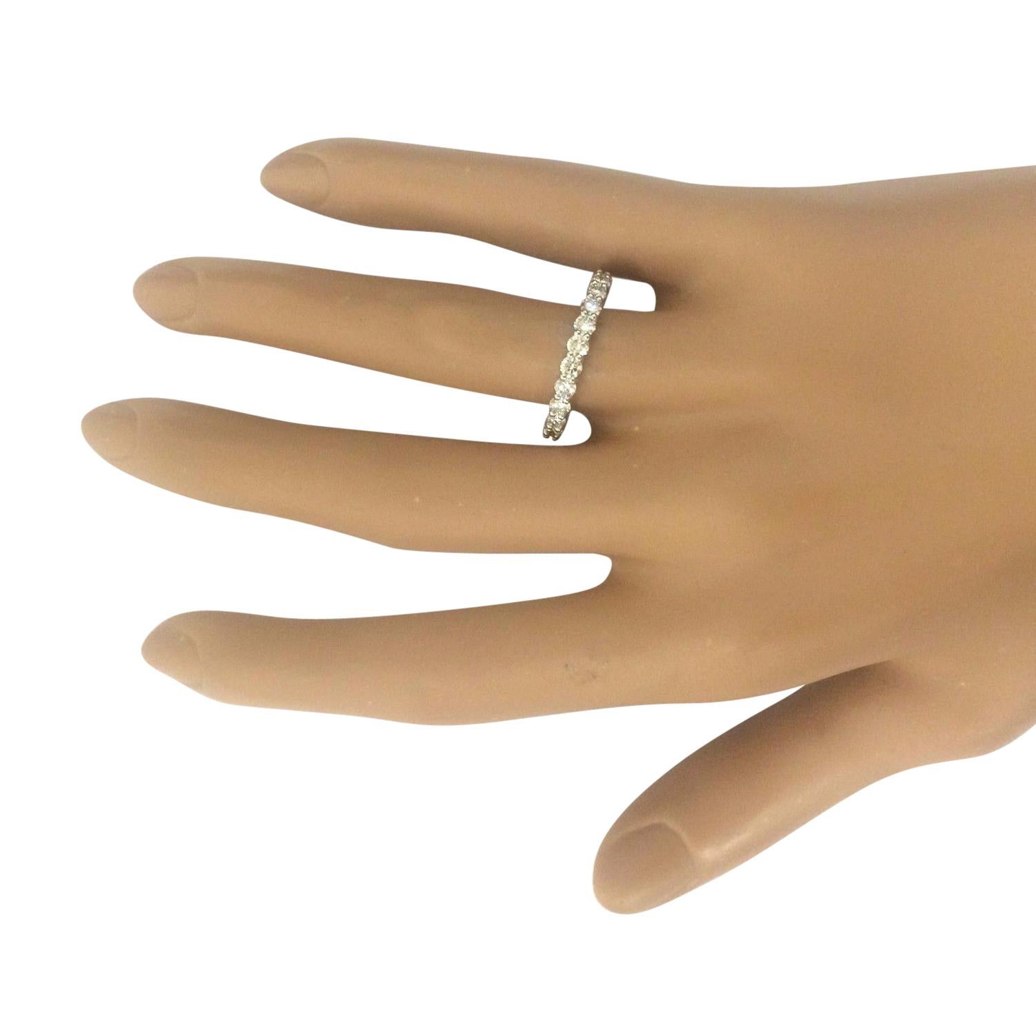 Women's Diamond Eternity Ring In 14 Karat Solid White Gold For Sale