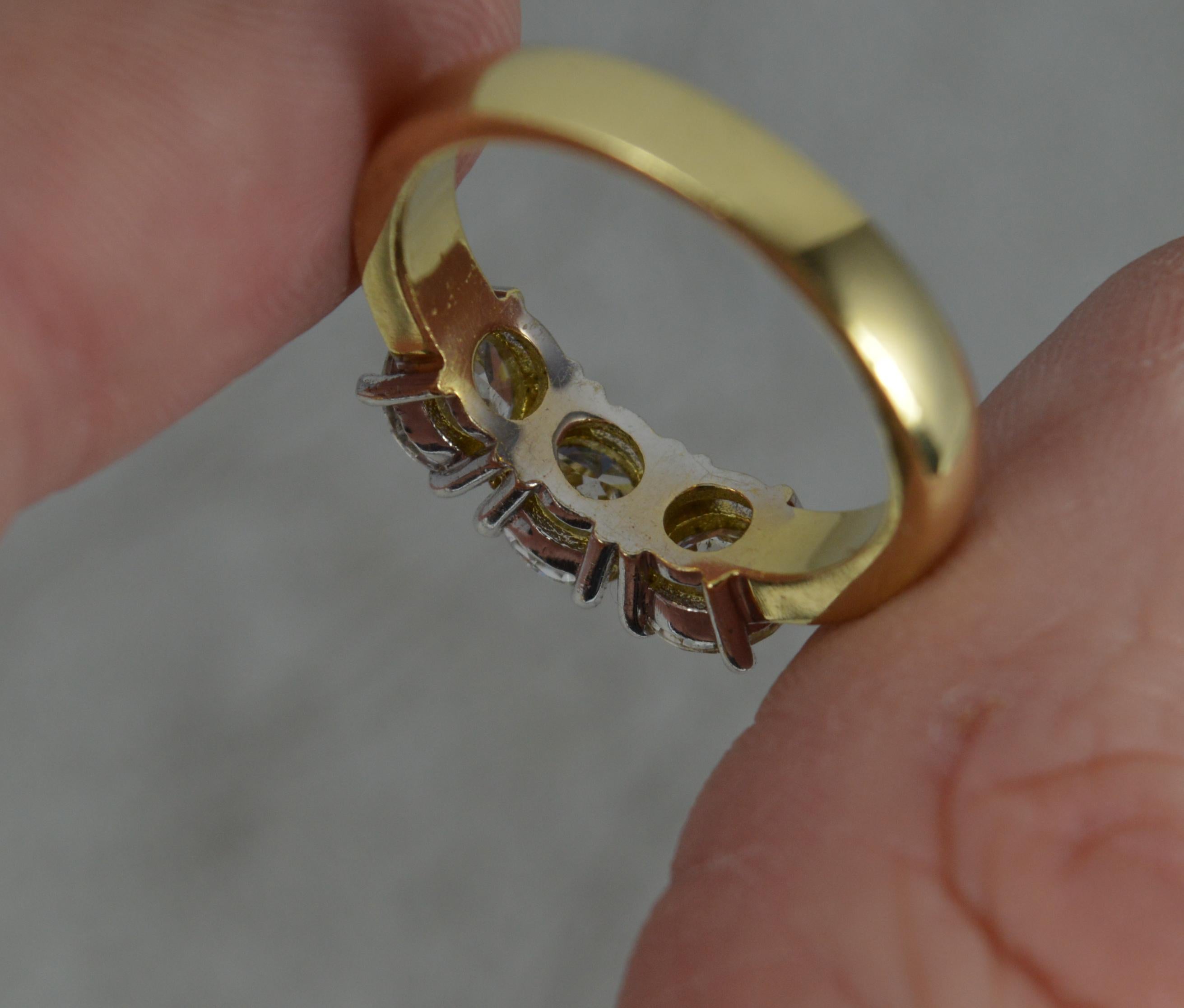 Women's 2.00 Carat Natural Diamond and 18 Carat Gold Trilogy Ring