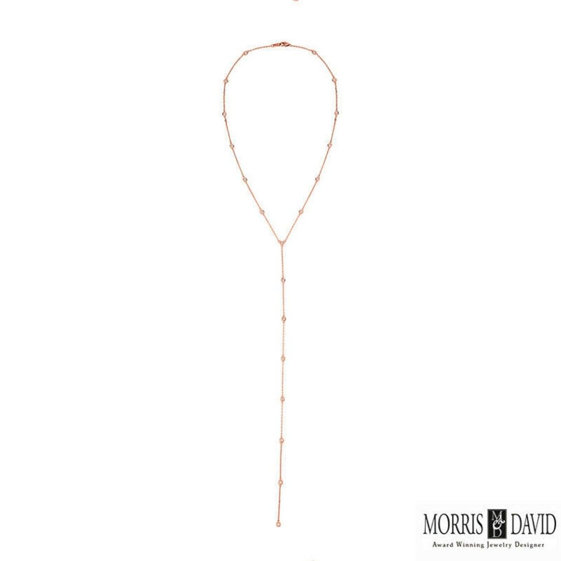 Contemporaneo Collana con castone di diamanti naturali da 2,00 carati, oro bianco 14 carati, catena G SI in vendita