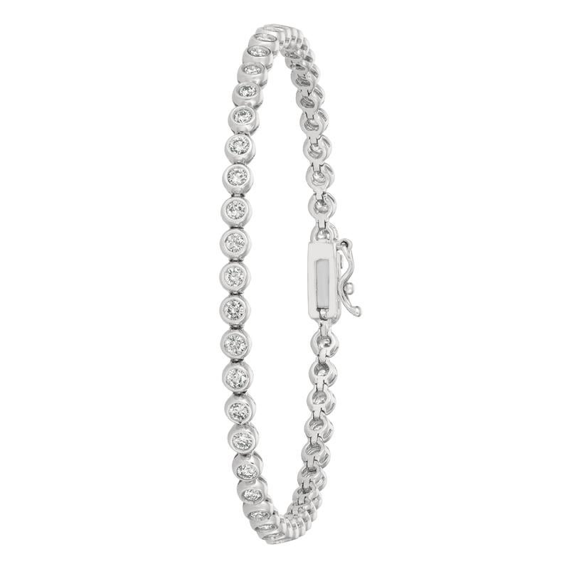 2.00 Carat Natural Diamond Bezel Tennis Bracelet G SI 14K White Gold

100% Natural Diamonds, Not Enhanced in any way Round Cut Diamond Bracelet
2.00CT
G-H
SI
14K White Gold, Bezel Style, 8.3 grams
7 inches in length, 1/8 inch in width
47