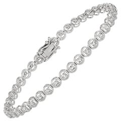 Bracelet en or blanc 14 carats avec diamants naturels de 2,00 carats G SI