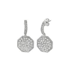 2.00 Carat Natural Diamond Drop Earrings G SI 14k White Gold