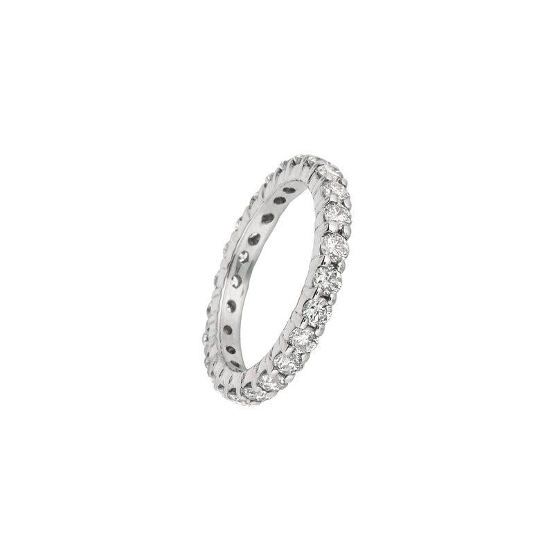 For Sale:  2.00 Carat Natural Diamond Eternity Ring Band 14 Karat White Gold 2