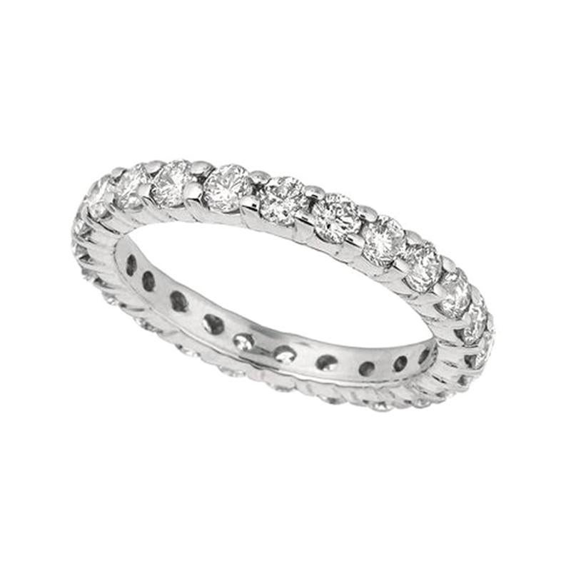 For Sale:  2.00 Carat Natural Diamond Eternity Ring Band 14 Karat White Gold
