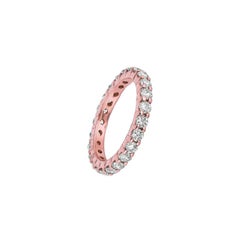2.00 Carat Natural Diamond Eternity Ring Band 14 Karat Rose Gold