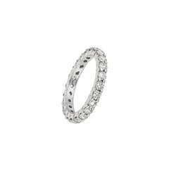 2.00 Carat Natural Diamond Eternity Ring Band 14 Karat White Gold