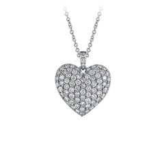 2,00 Carati di diamante naturale Cuore con pavé Ciondolo in oro bianco 14K