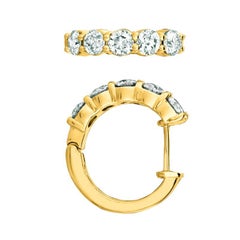 2,00 Karat natürliche Diamant-Creolen, G SI 14 Karat Gelbgold