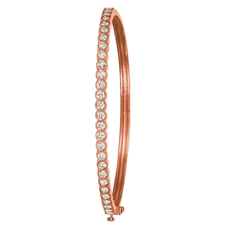 2.00 Carat Natural Diamond Miligrain Bezel Bangle Bracelet G SI 14K Rose Gold

100% Natural Diamonds, Not Enhanced in any way Round Cut Diamond Bracelet
2.00CT
G-H
SI
14K Rose Gold pave style 9.2 grams
1/8 inches in width
28 stones

G4858P

ALL OUR