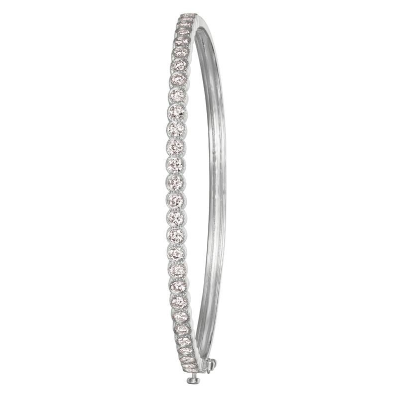 2.00 Carat Natural Diamond Miligrain Bezel Bangle Bracelet G SI 14K White Gold

100% Natural Diamonds, Not Enhanced in any way Round Cut Diamond Bracelet
2.00CT
G-H
SI
14K White Gold pave style 9.2 grams
1/8 inches in width
28 stones

G4858W

ALL