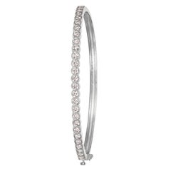 2.00 Carat Natural Diamond Miligrain Bezel Bangle Bracelet G SI 14 Karat Gold