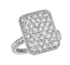 2.00 Carat Natural Diamond Rectangular Shape Ring G SI 14 Karat White Gold