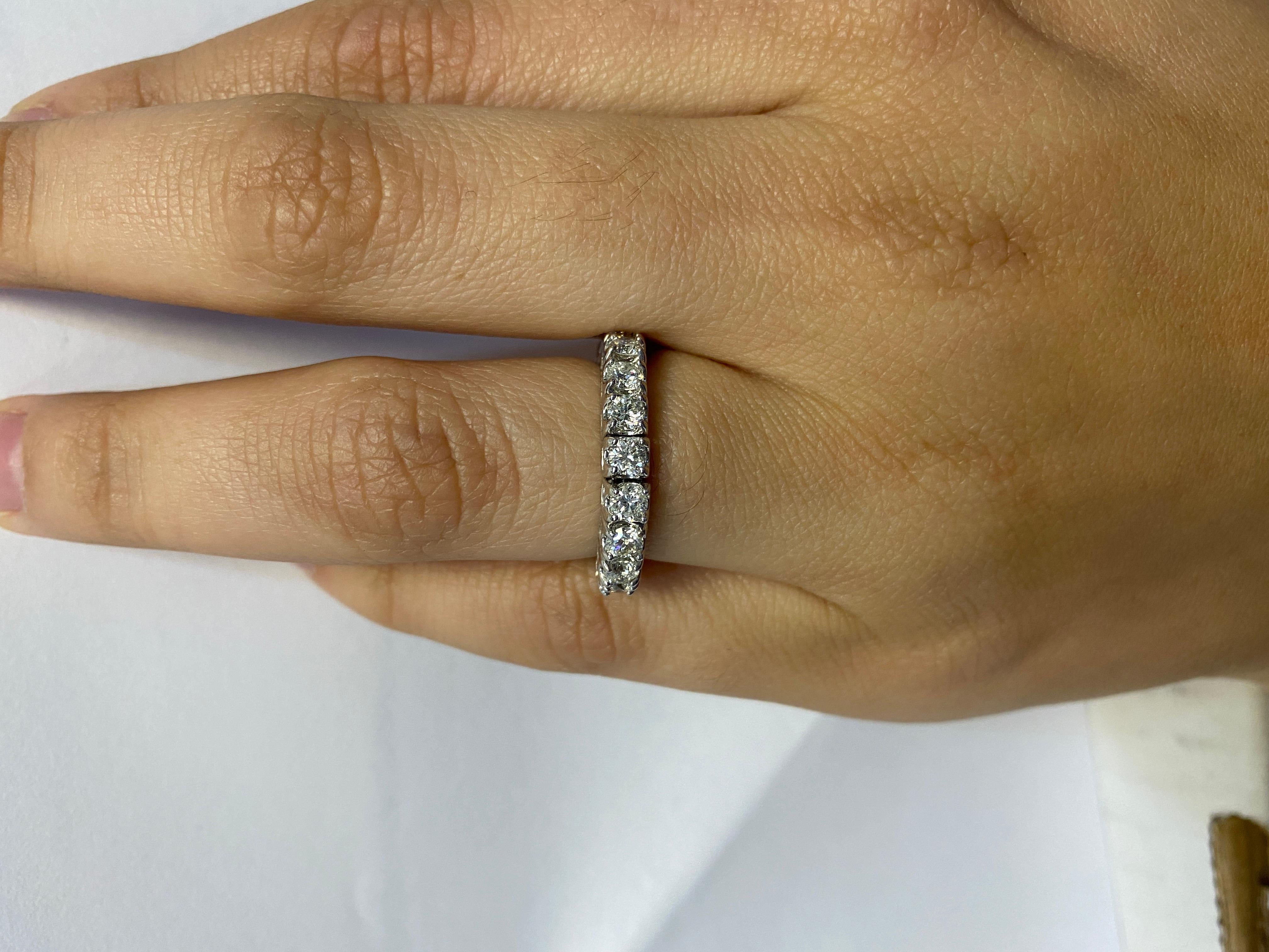 For Sale:  2.00 Carat Natural Diamond Stretchable Eternity Band Ring G SI 14K White Gold 2