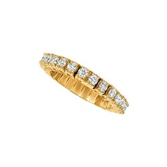 2.00 Carat Natural Diamond Stretchable Eternity Band Ring G SI 14K Yellow Gold